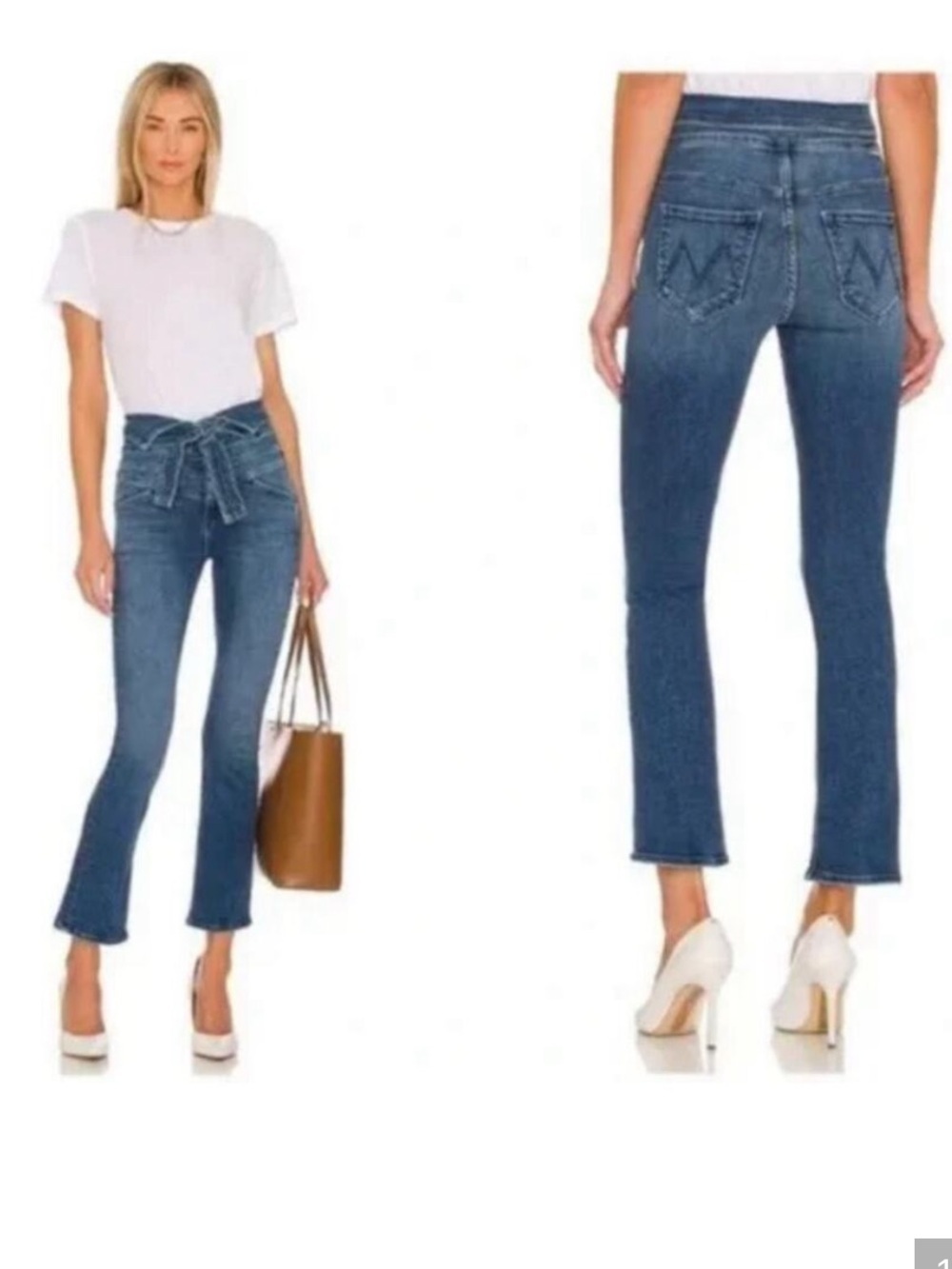 MOTHER The triple stack insider ankle jeans in chick flick wash